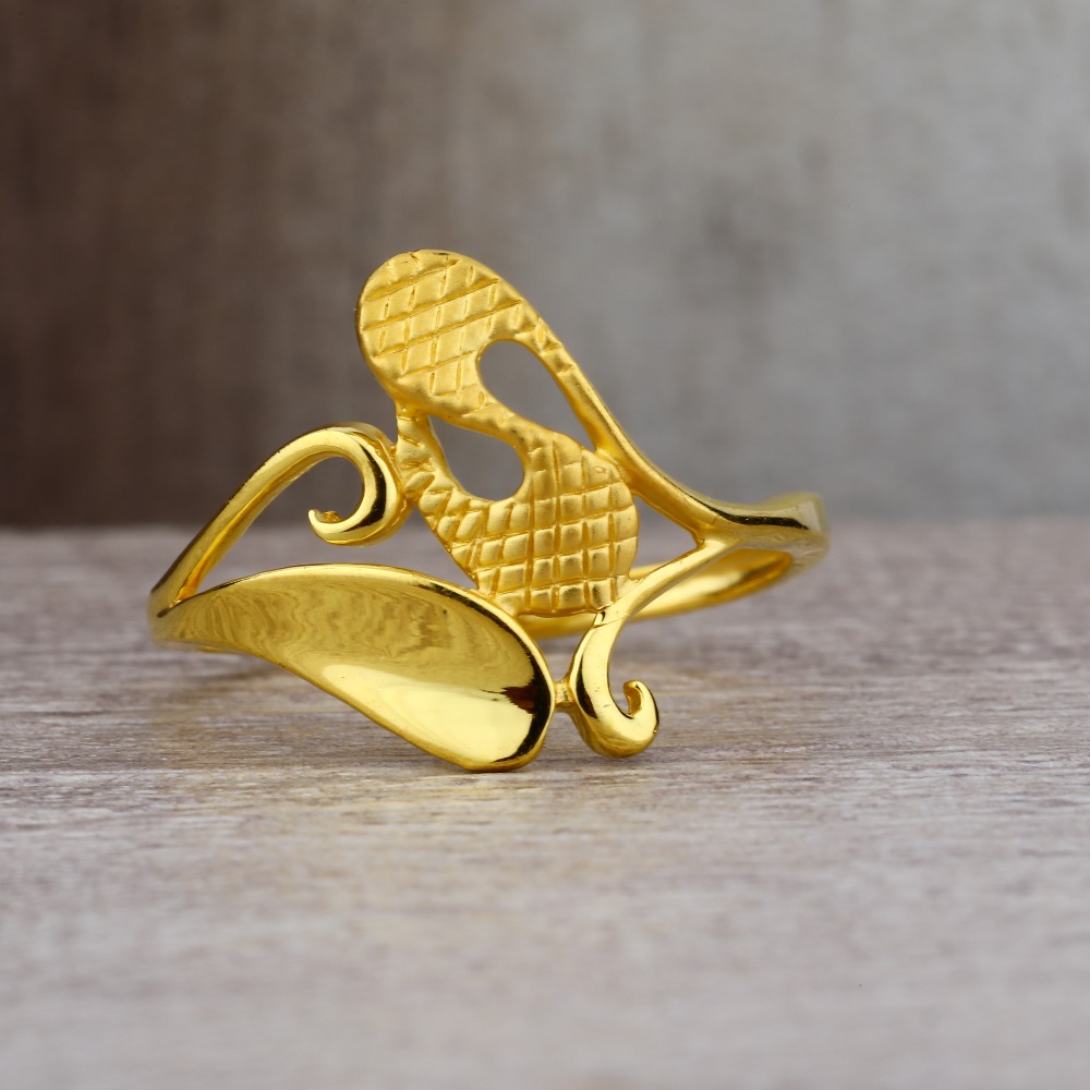 Ladies 22K Gold Plain Fancy Ring -LPR01 - Image 2