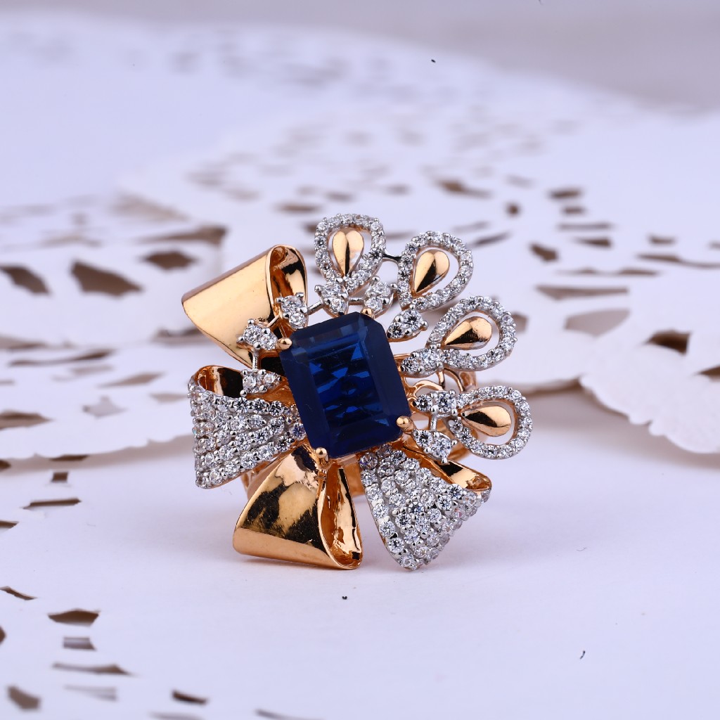 Ladies 18K Designer Cocktail Rose Gold Ring-RLR264