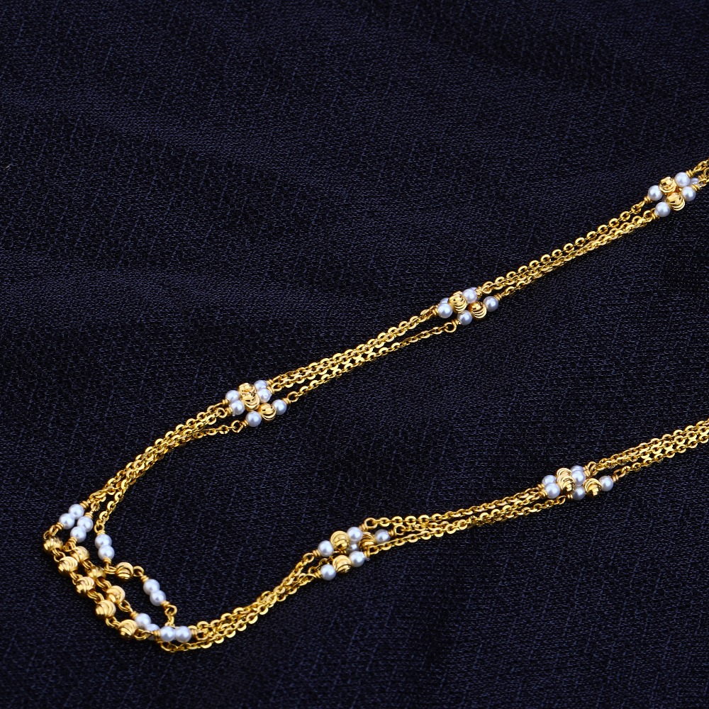 Ladies 916 Gold Antique Moti Mala -AC69