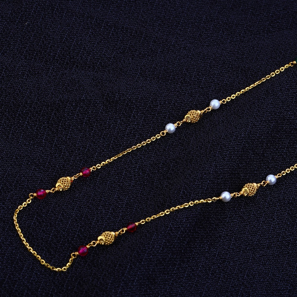 Ladies 22K Gold Antique Moti Mala -AC68