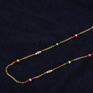 Ladies 916 Gold Designer Single line Moti Mala -AC67