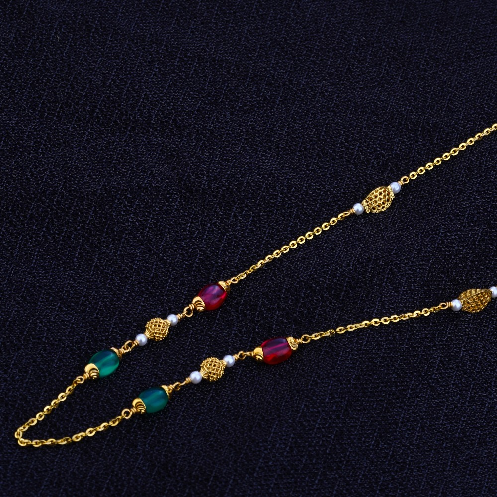 Ladies 916 Gold Fancy Colouring Moti Mala-AC65