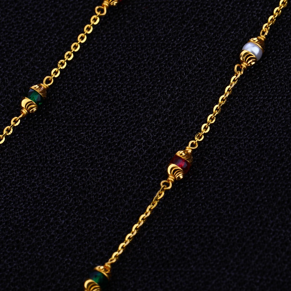 Ladies 22K Gold Fancy Moti Mala -AC63 - Image 3