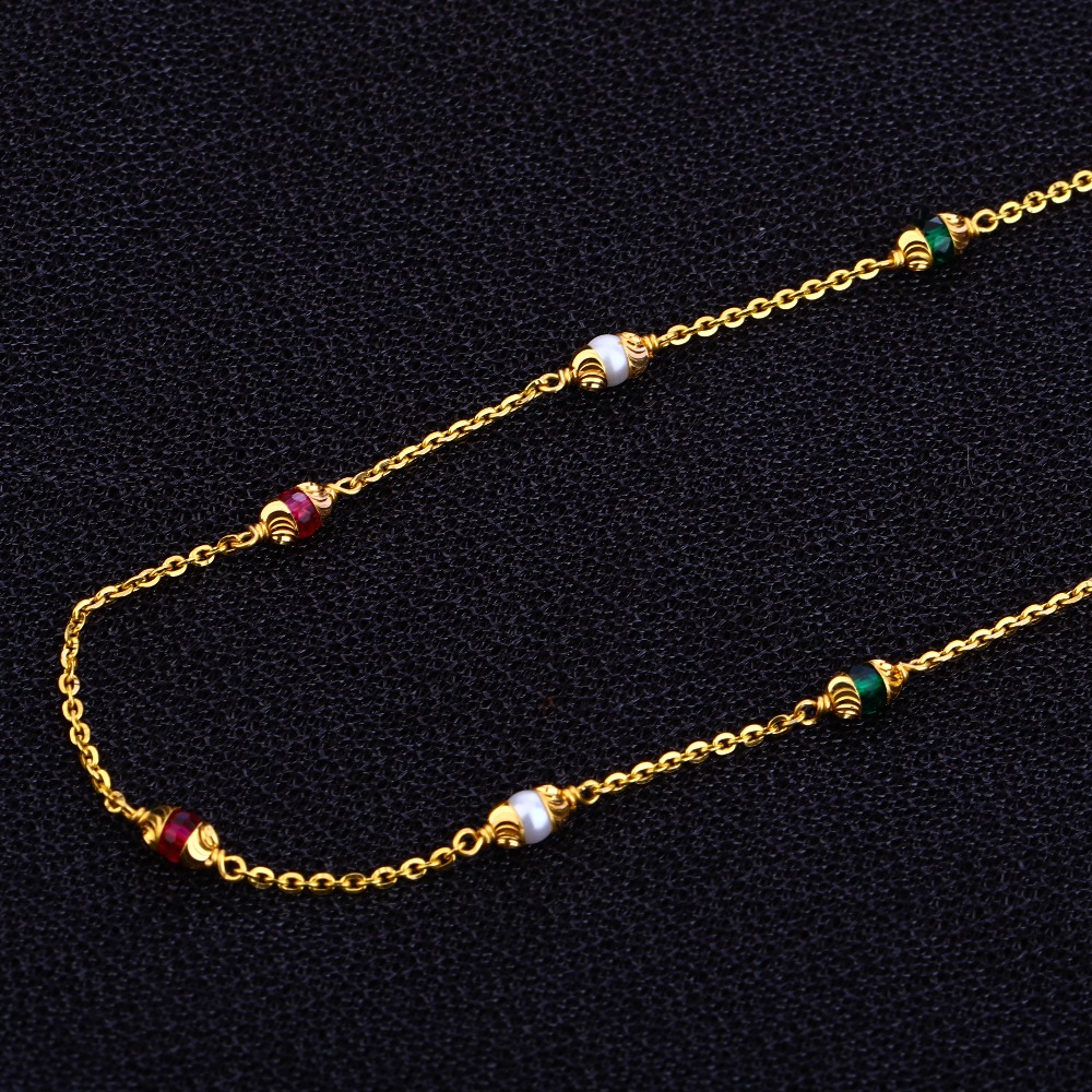 Ladies 22K Gold Fancy Moti Mala -AC63 - Image 2