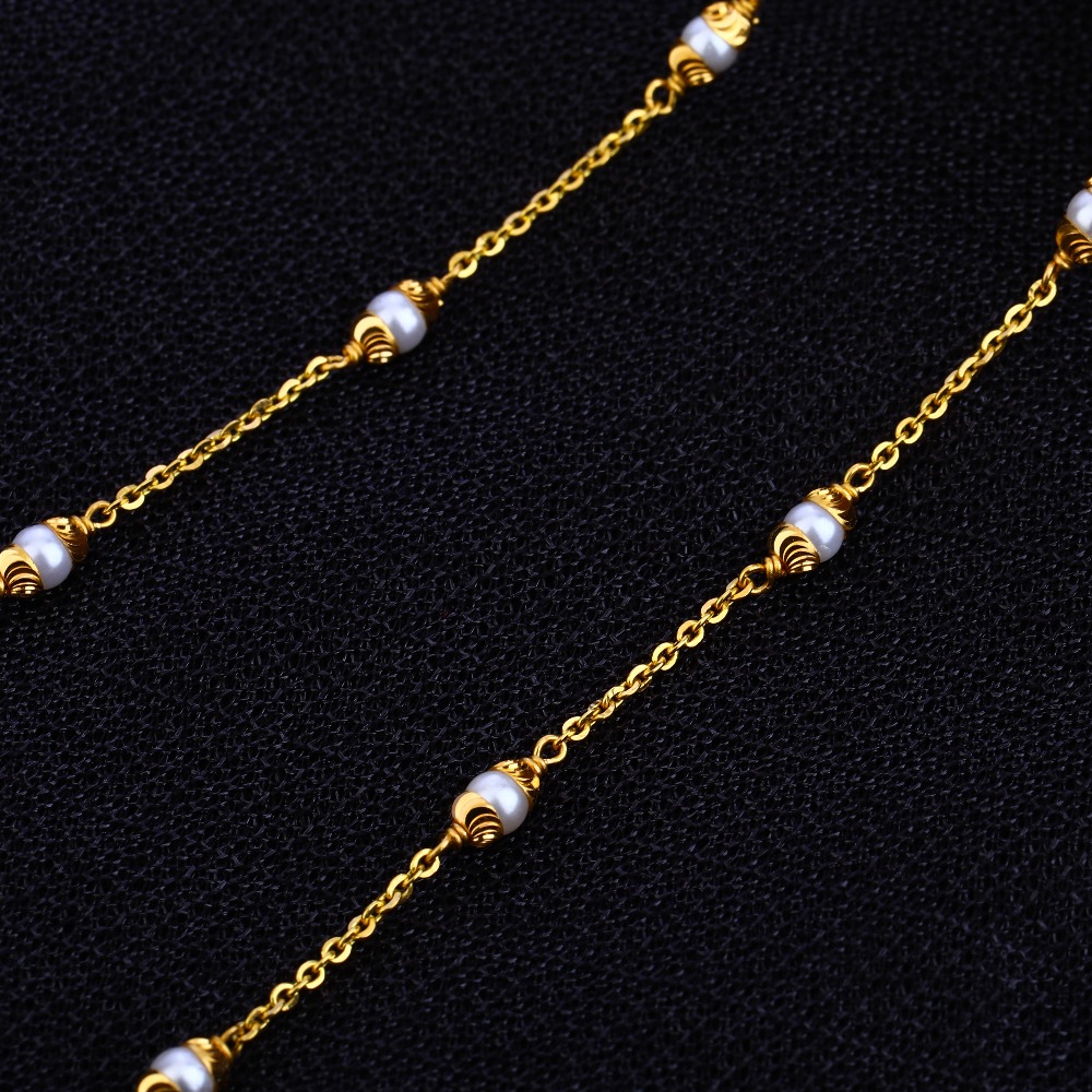 Ladies 22k Gold Fancy Chain Mala -AC59 - Image 3
