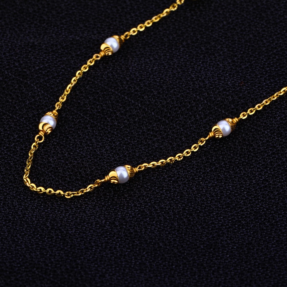 Ladies 22k Gold Fancy Chain Mala -AC59 - Image 2