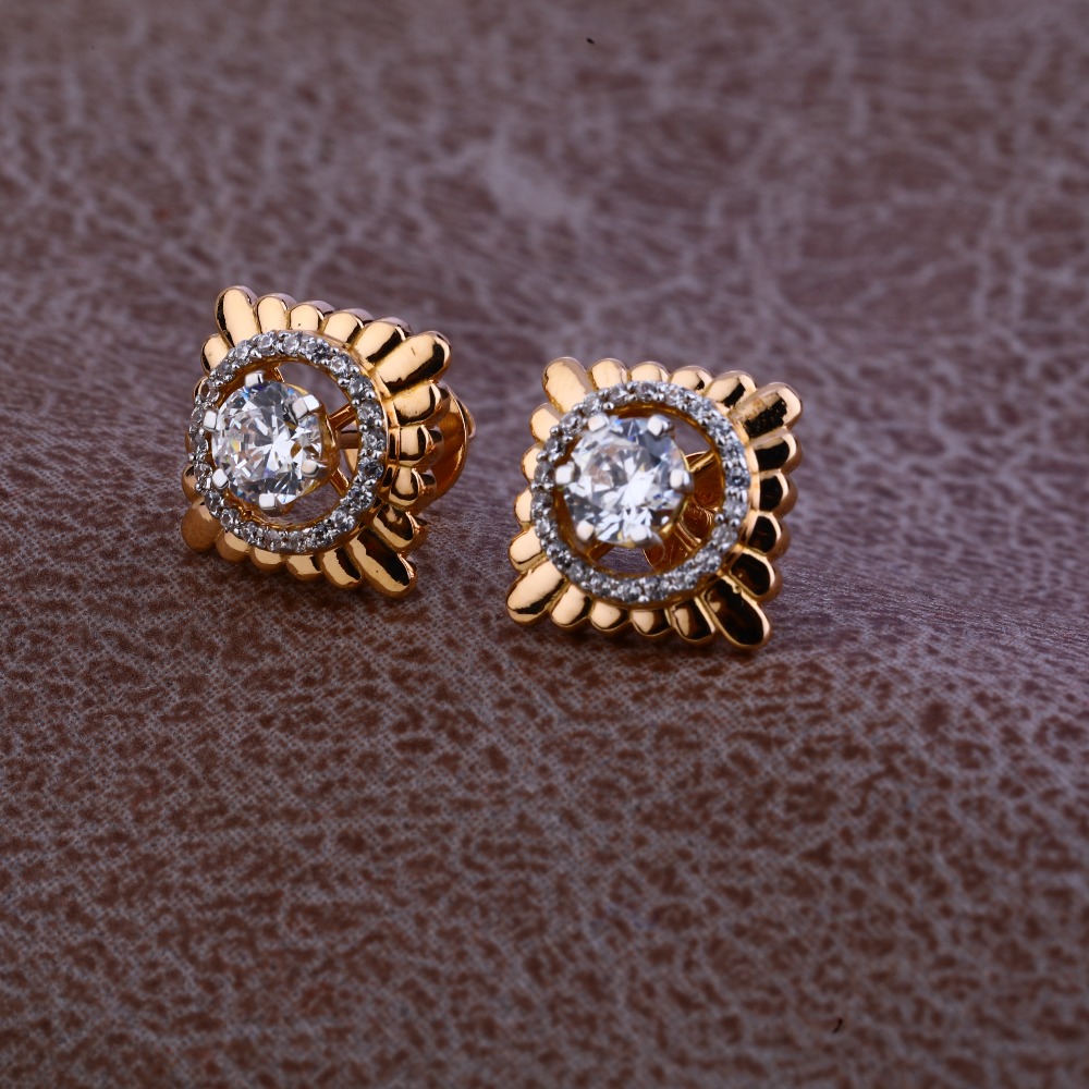 Ladies 76 Rose Gold Designer CZ Earring -RE78