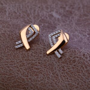 Ladies 76 Rose Gold Fancy Unique Earring -RE76