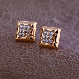 Ladies 76 Rose Gold Fancy CZ Earring -RE74
