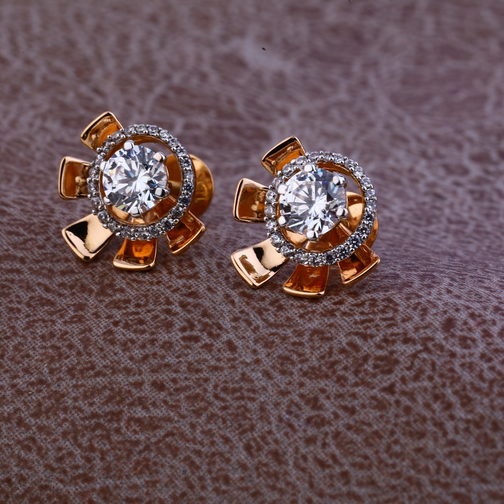 Ladies 76 Rose Gold Fancy Designer Earring -RE72
