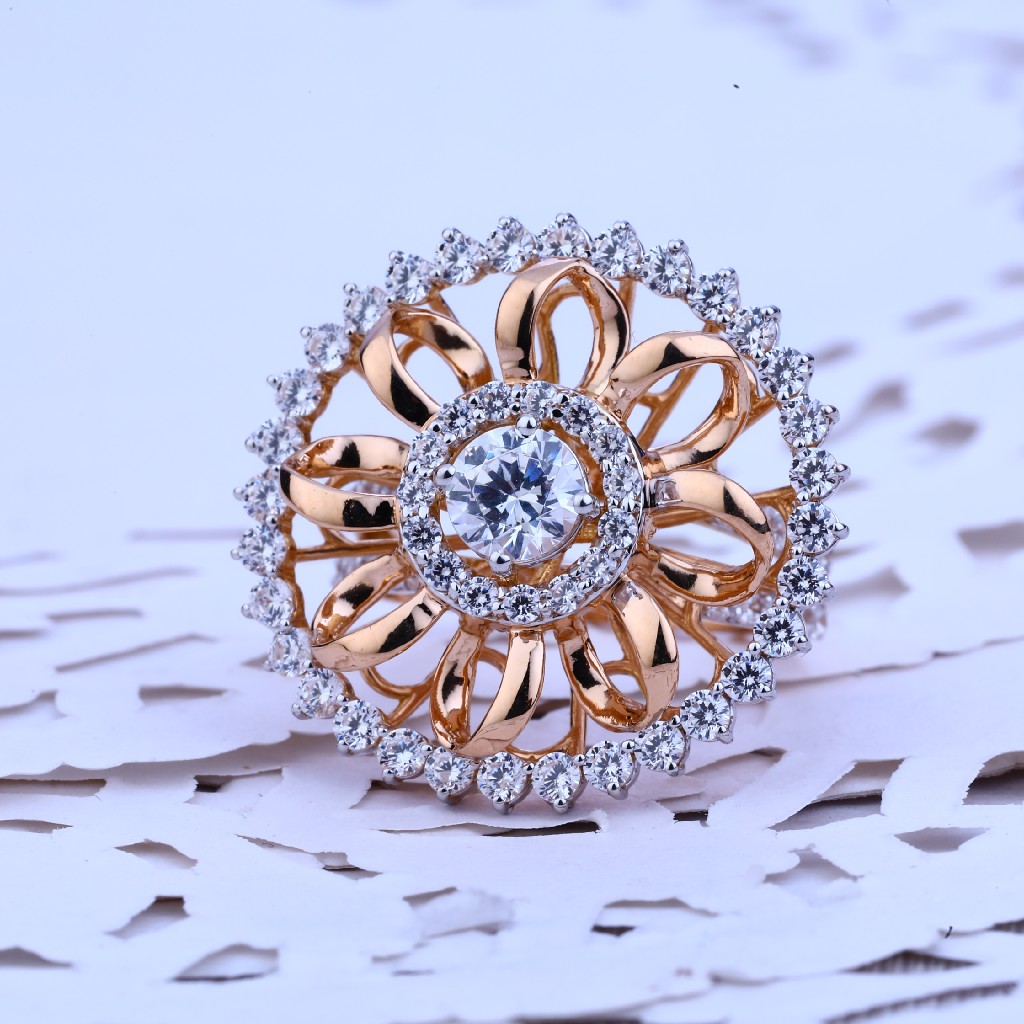 Ladies Rose Gold Solitaire Ring-RLR247