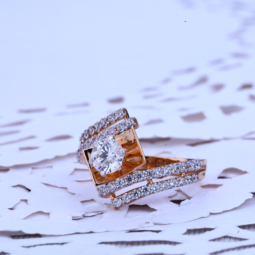 Rose Gold Solitaire Ladies Ring-RLR246