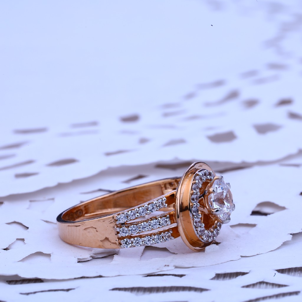 Solitaire Engagement Rose Gold Ladies Ring-RLR245 - Image 3