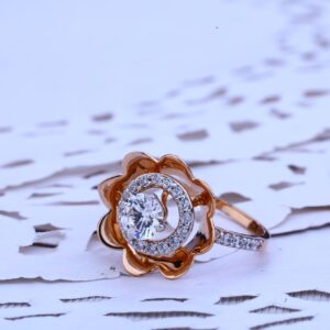 Rose Gold Solitaire Ladies Engagement Ring-RLR242