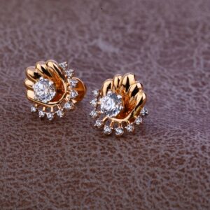 Ladies 18K Rose Gold Fancy Modern Earring -RE69