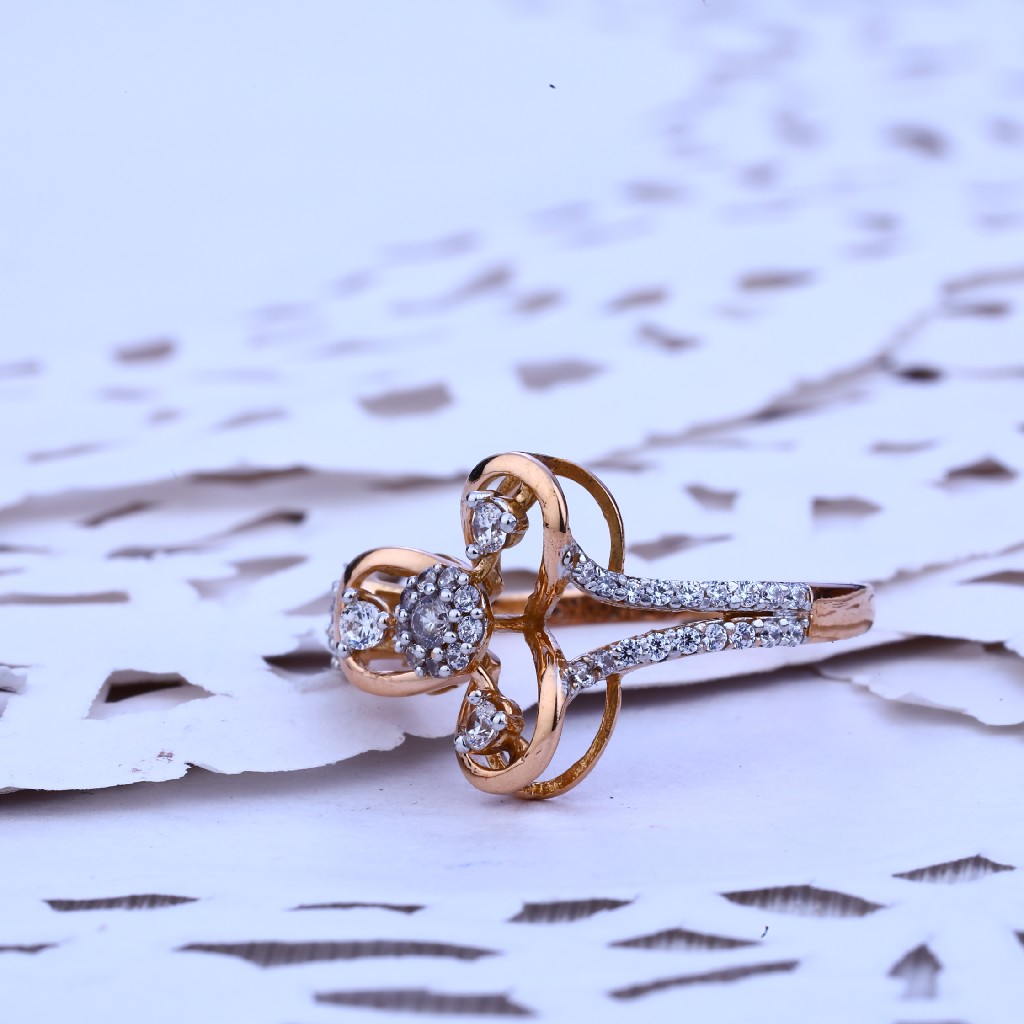 Rose Gold Ladies Designer 18K Ring-RLR235