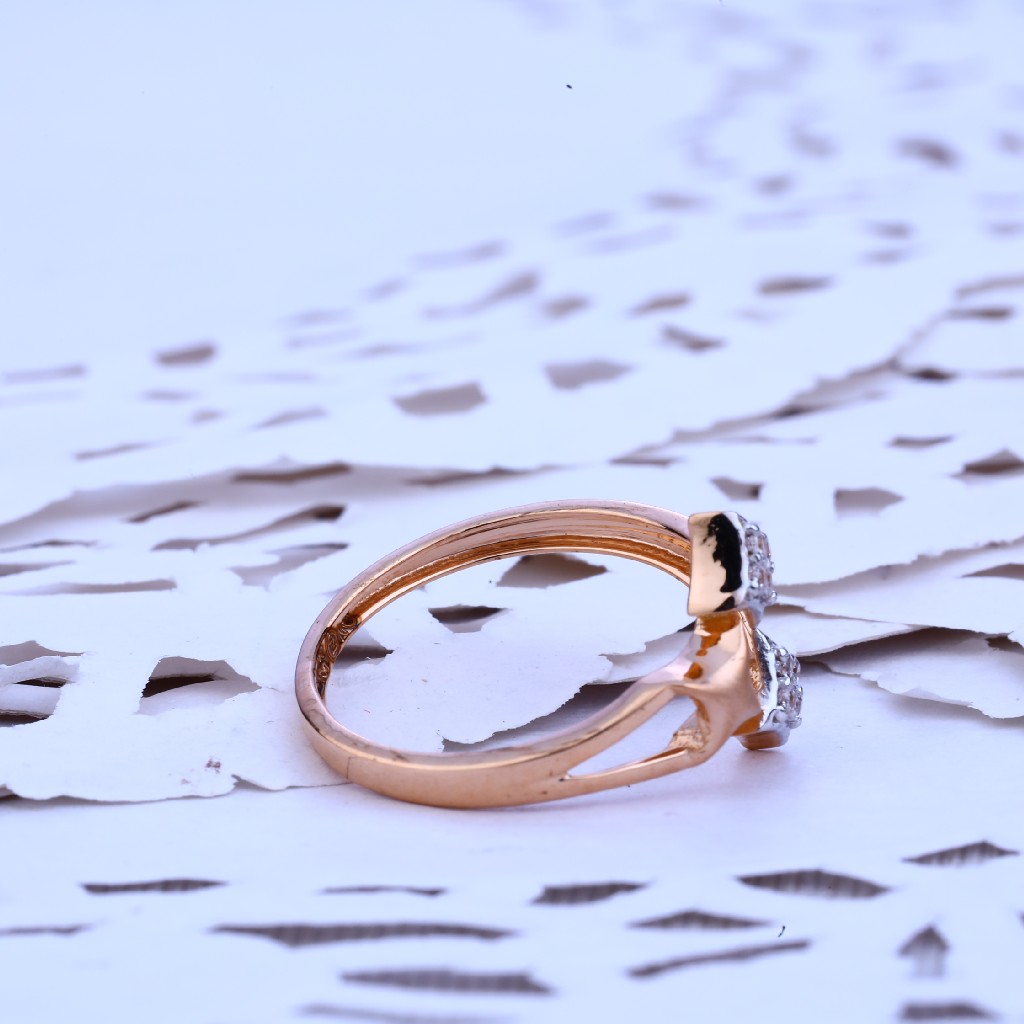 Rose Gold Delicate Ladies 18K Ring-RLR234 - Image 3