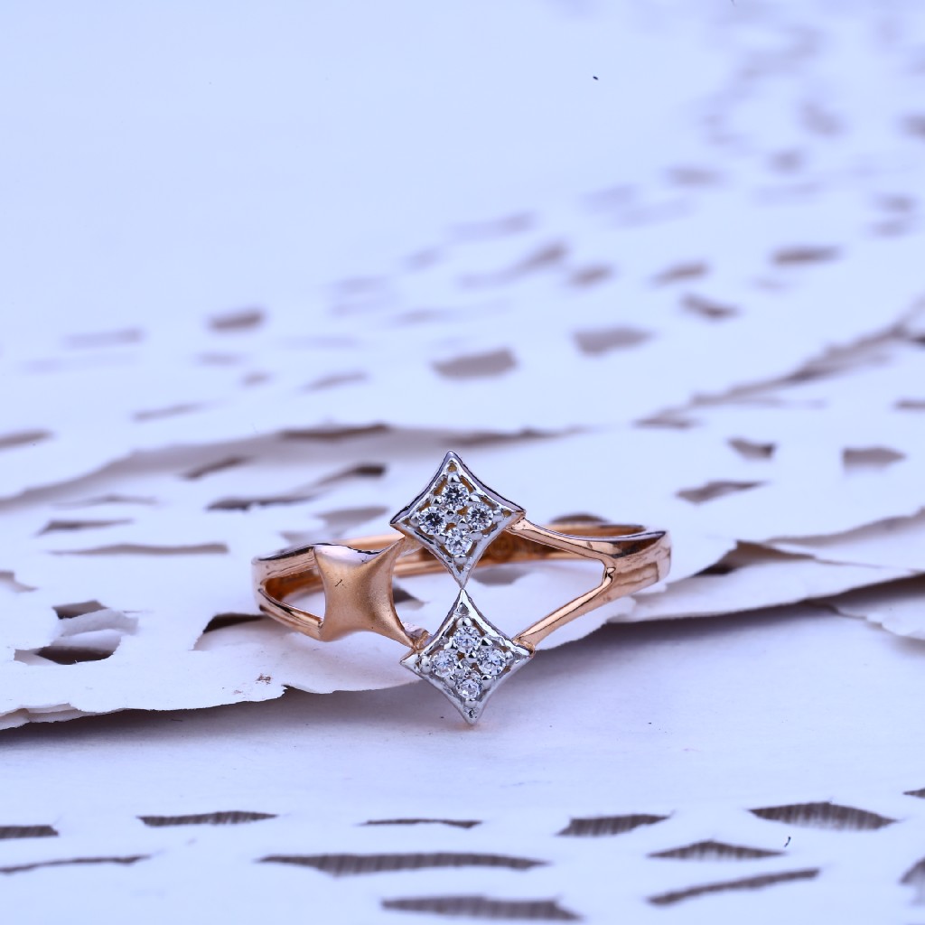 Rose Gold Delicate Ladies 18K Ring-RLR234 - Image 2
