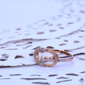 Ladies Rose Gold Cz 18K Ring-RLR232
