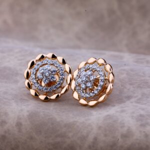 Ladies 18k Rose Gold Rounds Unique Earring-RE59