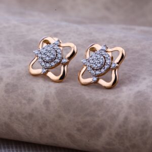Ladies 18K Rose Gold Stylish Designer Earring -RE56
