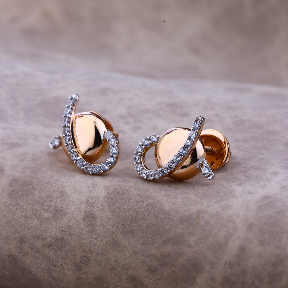 Ladies 76 Rose Gold New Fancy Delicate Earring -RE55