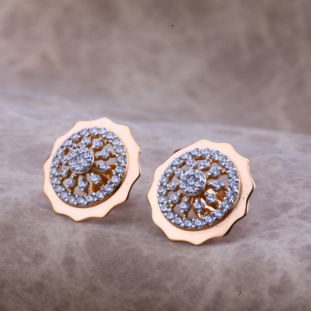 Ladies 76 Rose Earring New Round Earring -RE54