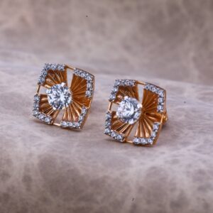 Ladies 76 Rose Gold Designer CZ Earring -RE53