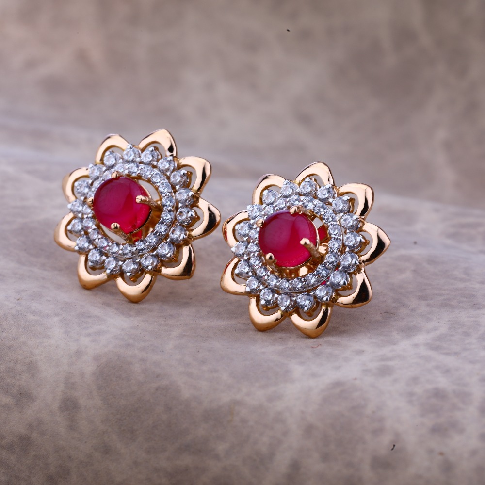 Ladies 76 Rose Gold Fancy Earring -RE52