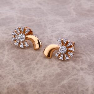 Ladies 18K Rose Gold New Designer Earring -RE50