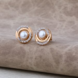 Ladies 18K Rose Gold New Fancy Earring -RE45