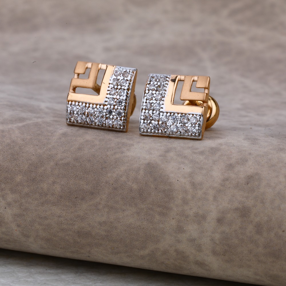 Ladies 76 Rose Gold CZ Fancy Earring -RE33