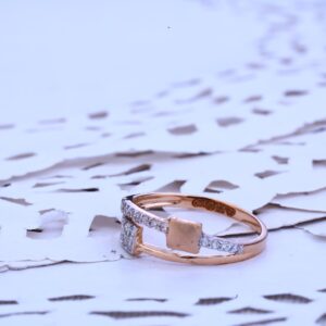 18K Rose Gold Ladies Simple Ring-RLR221