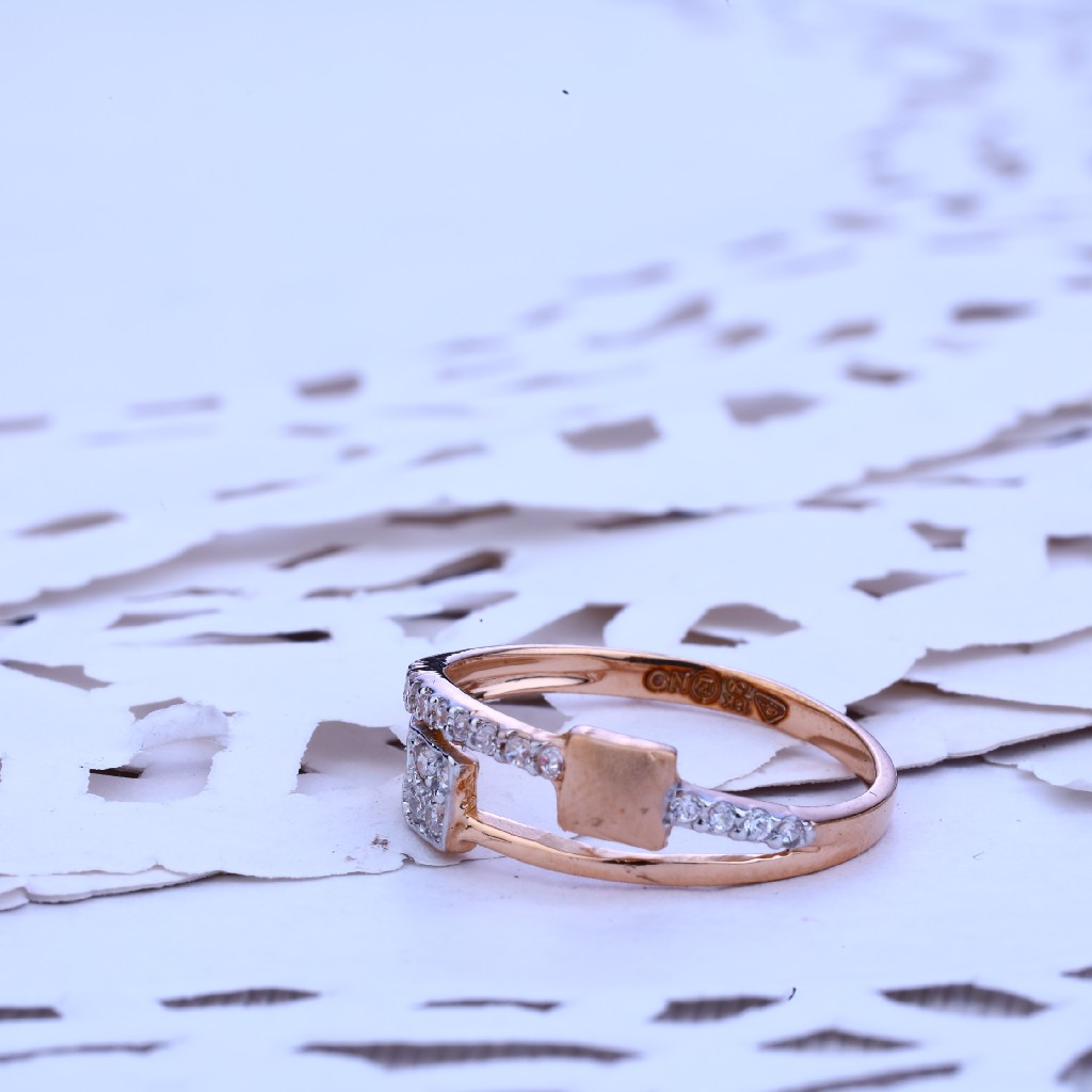 18K Rose Gold Ladies Simple Ring-RLR221