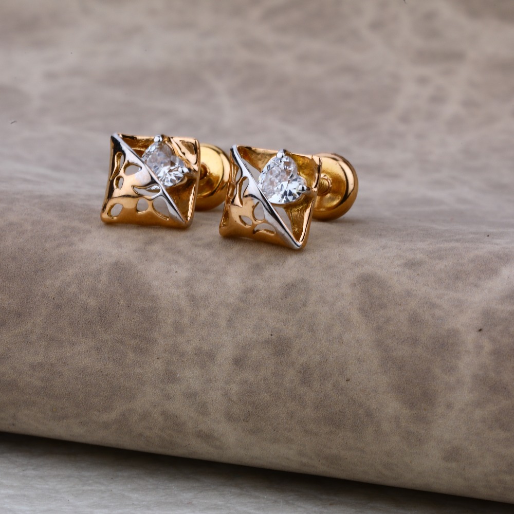 Ladies 18K Rose Gold Stylish Designer Earring -RE31