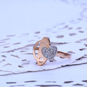 Ladies Rose Gold Cz Ring-RLR219