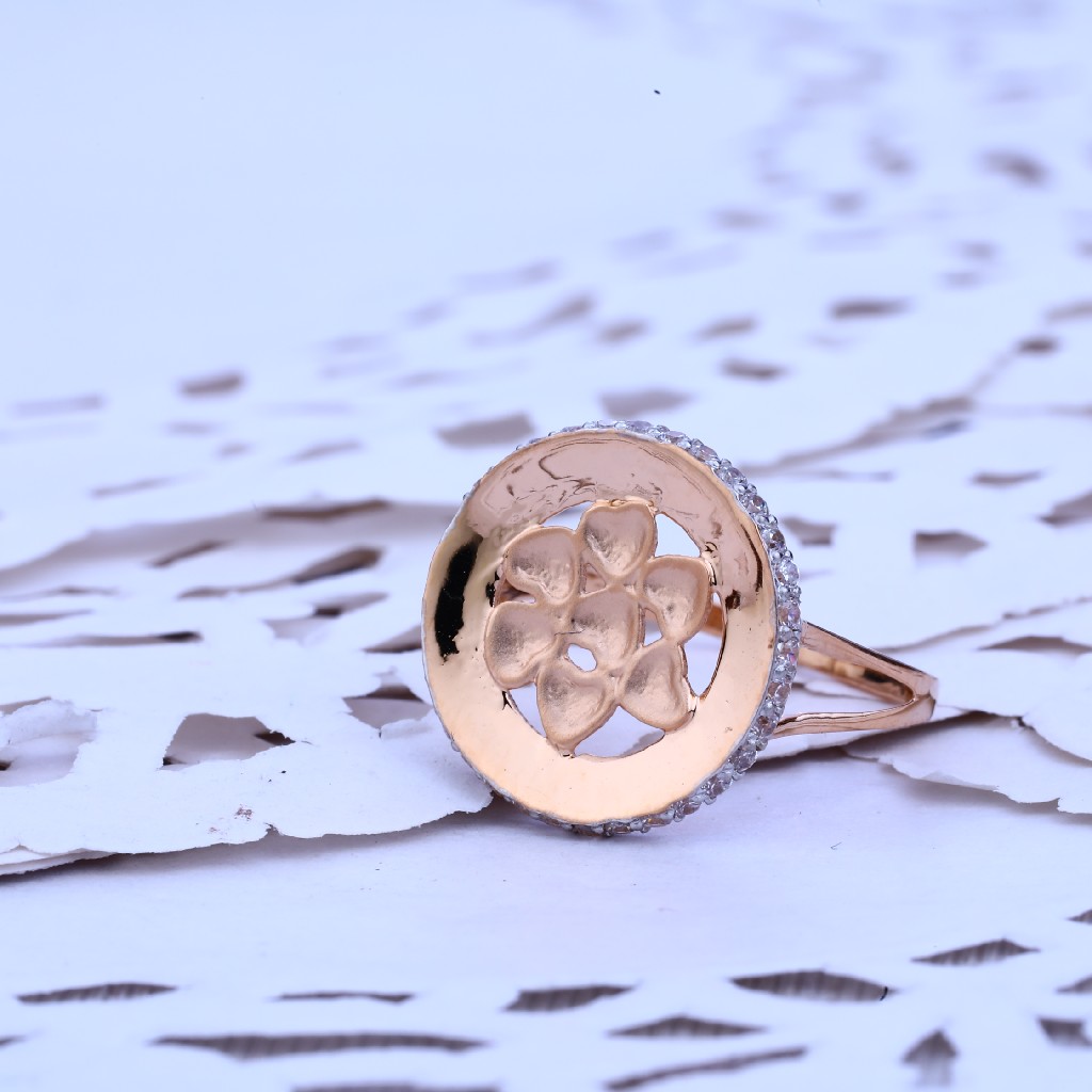 Ladies Rose Gold Designer 18K Ring-RLR218