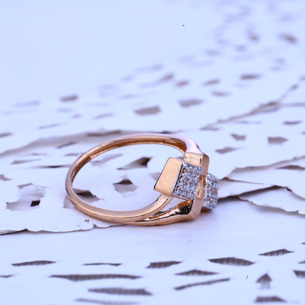 Ladies Rose Gold Cz 18K Ring-RLR214 - Image 3