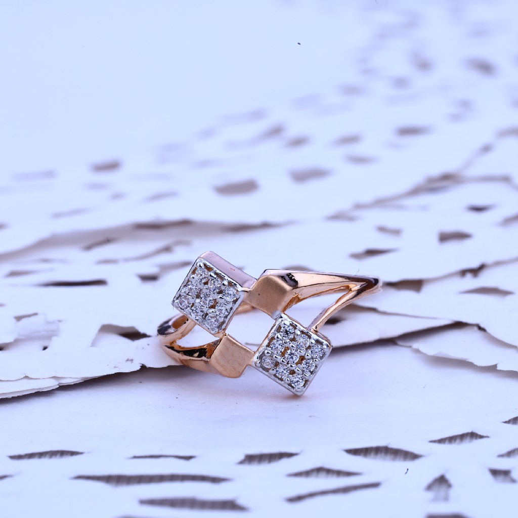 Ladies Rose Gold Cz 18K Ring-RLR214 - Image 2