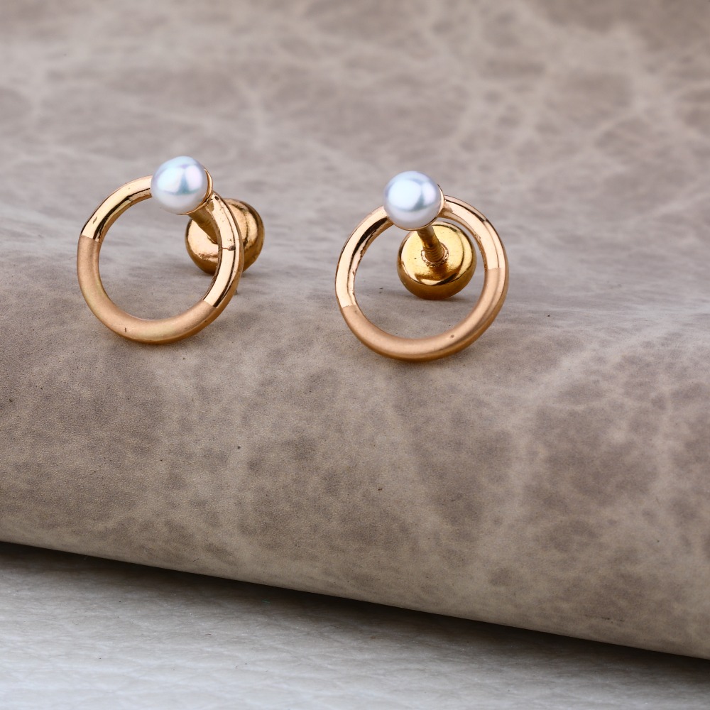 Ladies 18K Rose Gold Earring -RE17