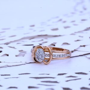Ladies Rose Gold Cz Ring-RLR212
