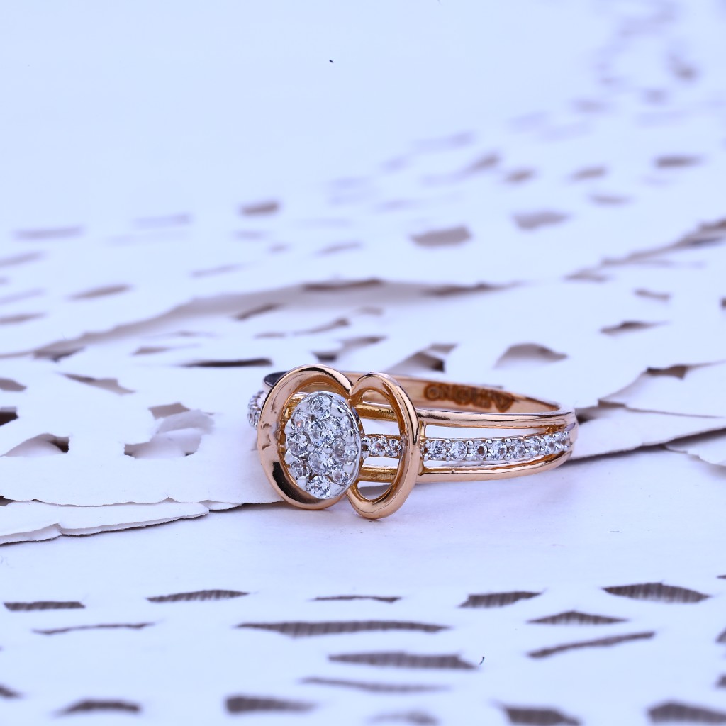 Ladies Rose Gold Cz Ring-RLR212