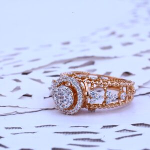 Ladies Designer Engagement Rose Gold Ring-RLR211