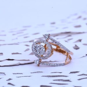 Ladies Rose Gold Cz Ring-RLR210