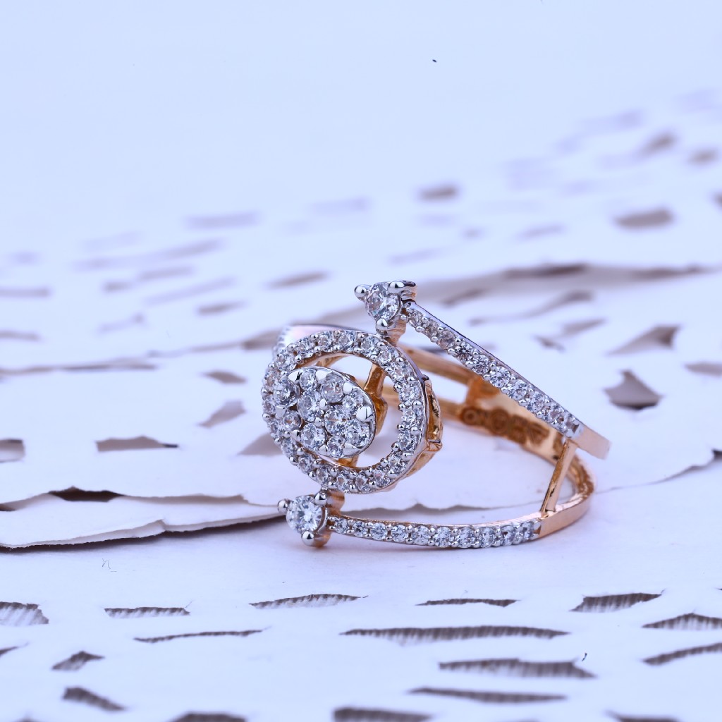 Ladies Rose Gold Cz Ring-RLR210