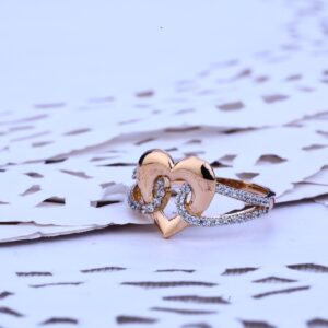 Ladies Rose Gold Fancy Cz Ring-RLR208