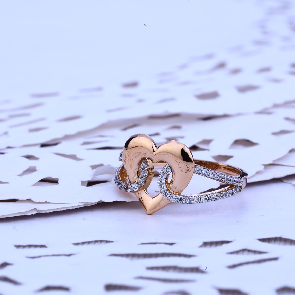 Ladies Rose Gold Fancy Cz Ring-RLR208