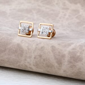 Ladies 18K Rose Gold Modern Earring -RE08