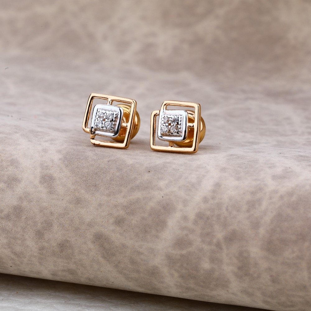 Ladies 18K Rose Gold Designer Earring -RE03