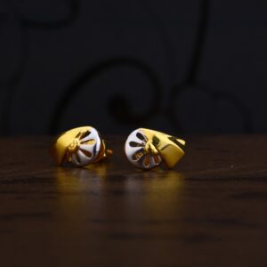 Ladies 22K Gold Designer CZ Earring -LPE225